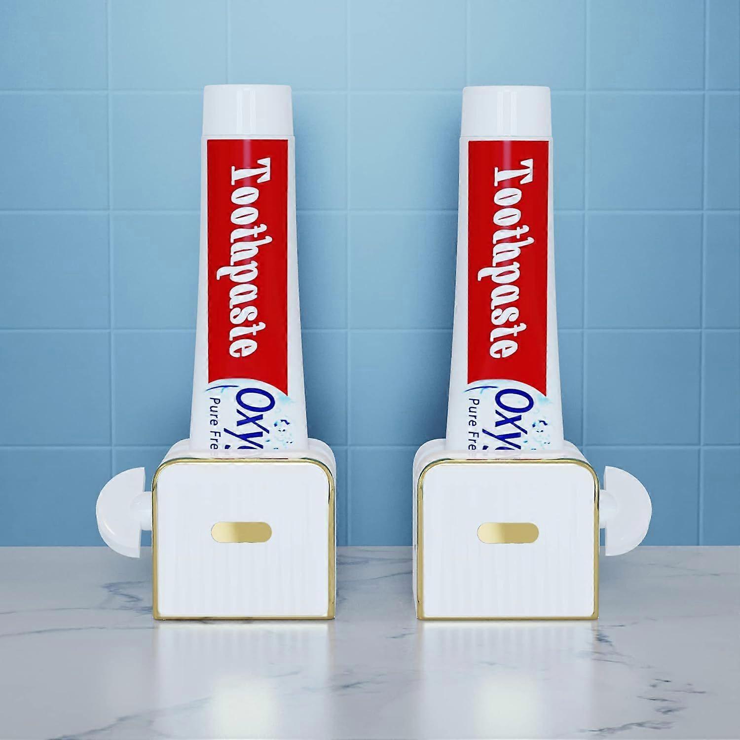 Bathroom Wall Mounted Toothpaste Dispenser, Multifunctional Squeeze Tube, 2 Pack