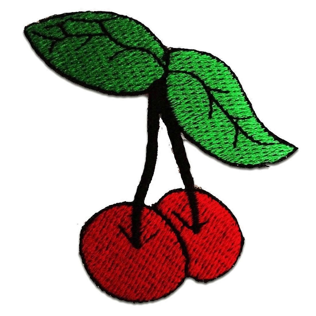 Patch - Cherry, Fruit, Fruit - red - 7.5 x 7 cm - Iron-on patch