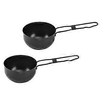 2pcs Camping Cookware Set Outdoor Dutch Oven Pots Non Stick Surface Fast Heating for Campfire Cooking