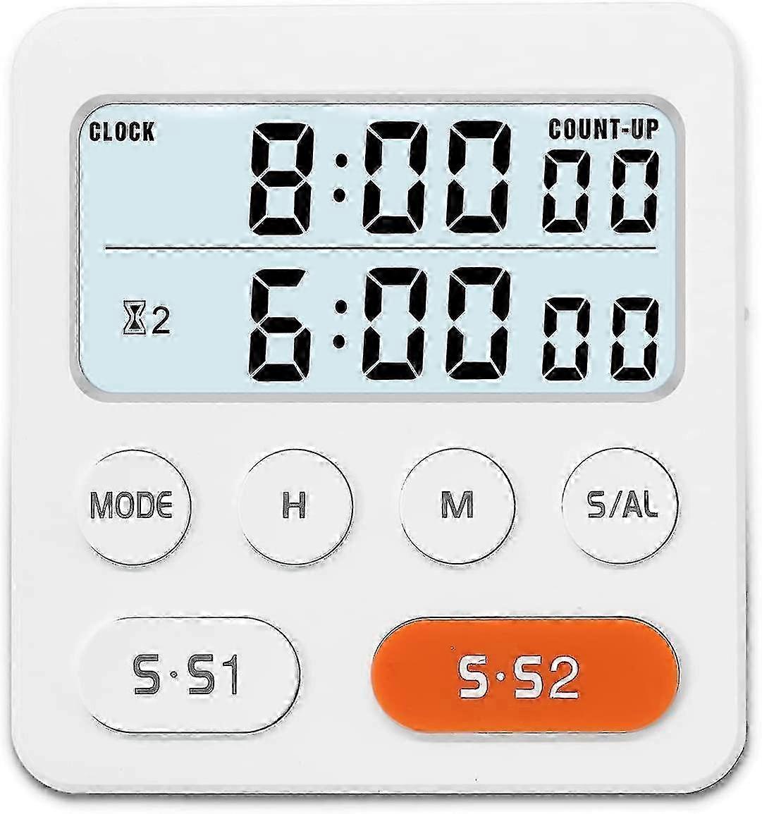 3 In 1 Digital Kitchen Timer, Electronic Short Timer, Egg Timer, Magnetic, 2-way