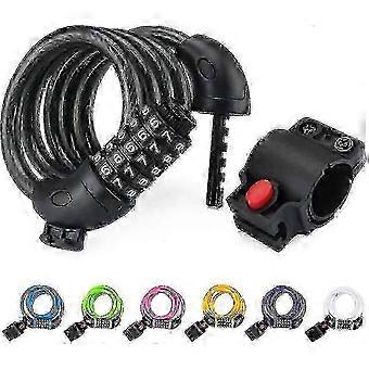 Câble antivol pour vélo de 1,2 m en acier tressé avec revêtement PVC, combinaison à 5 chiffres réinitialisable pour une sécurité antivol optimale lors de vos sorties à vélo.