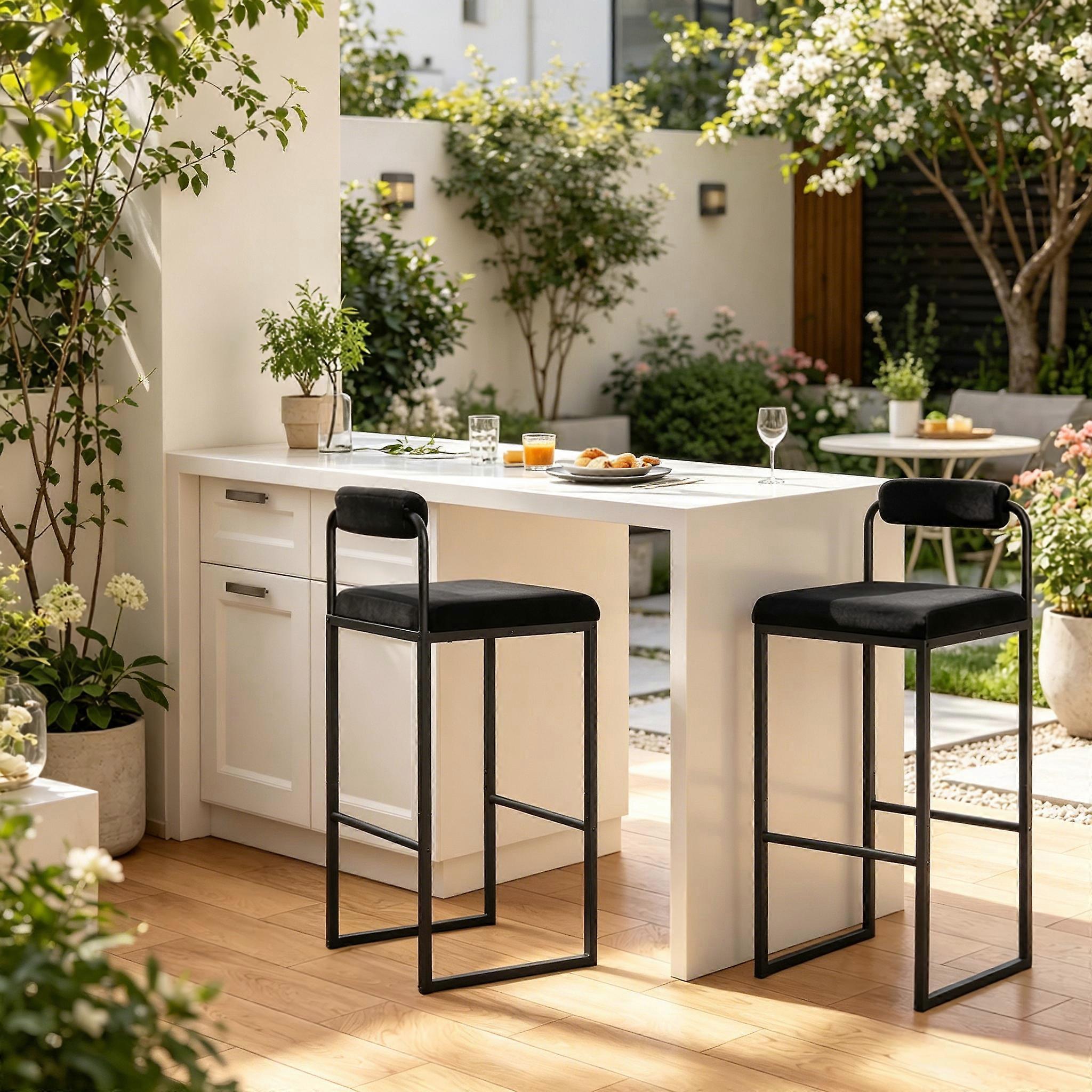 Coffee stool, modern kitchen stool, bar stool with backrest (only with 2 stools)