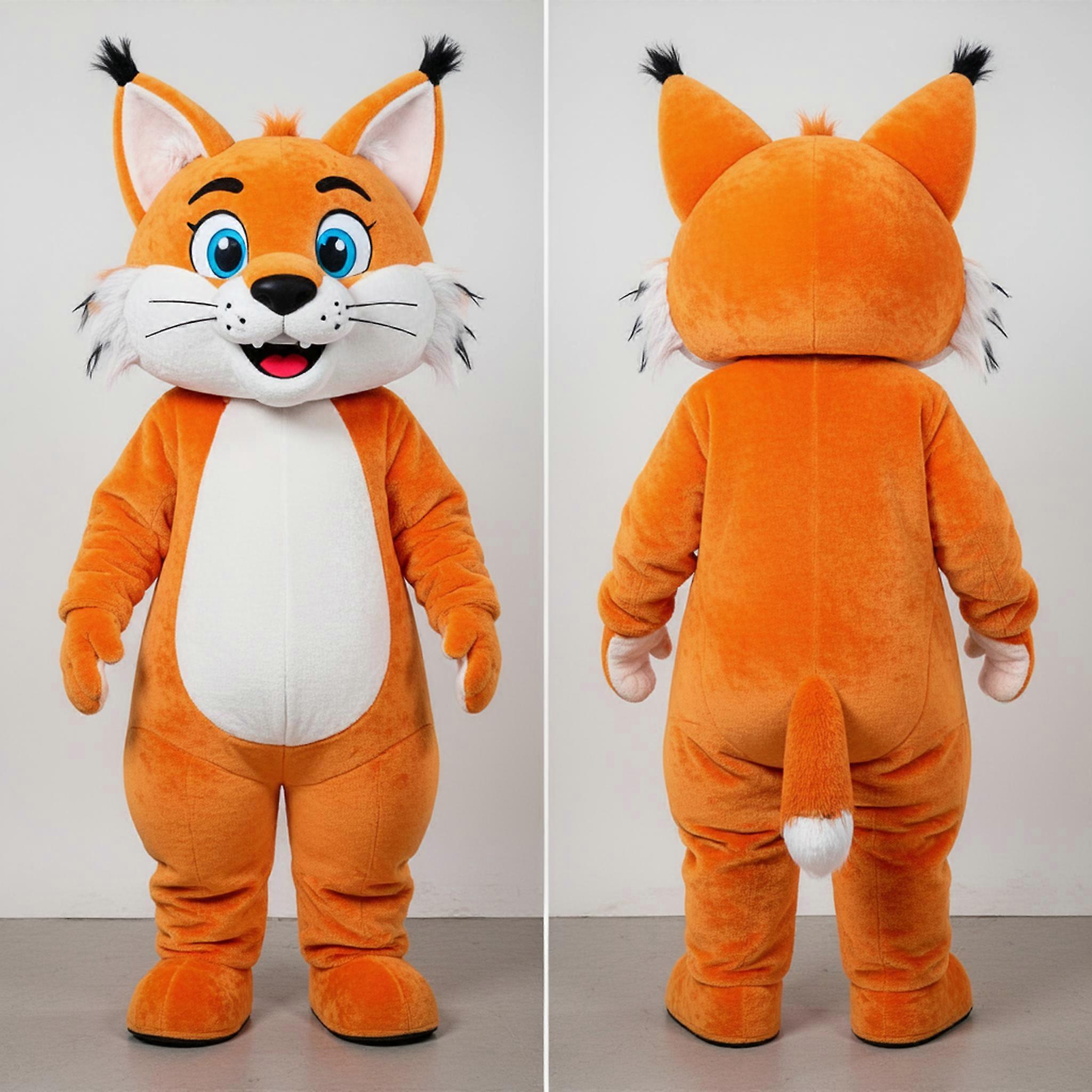 MASTICOT Orange Playful Lynx Mascot