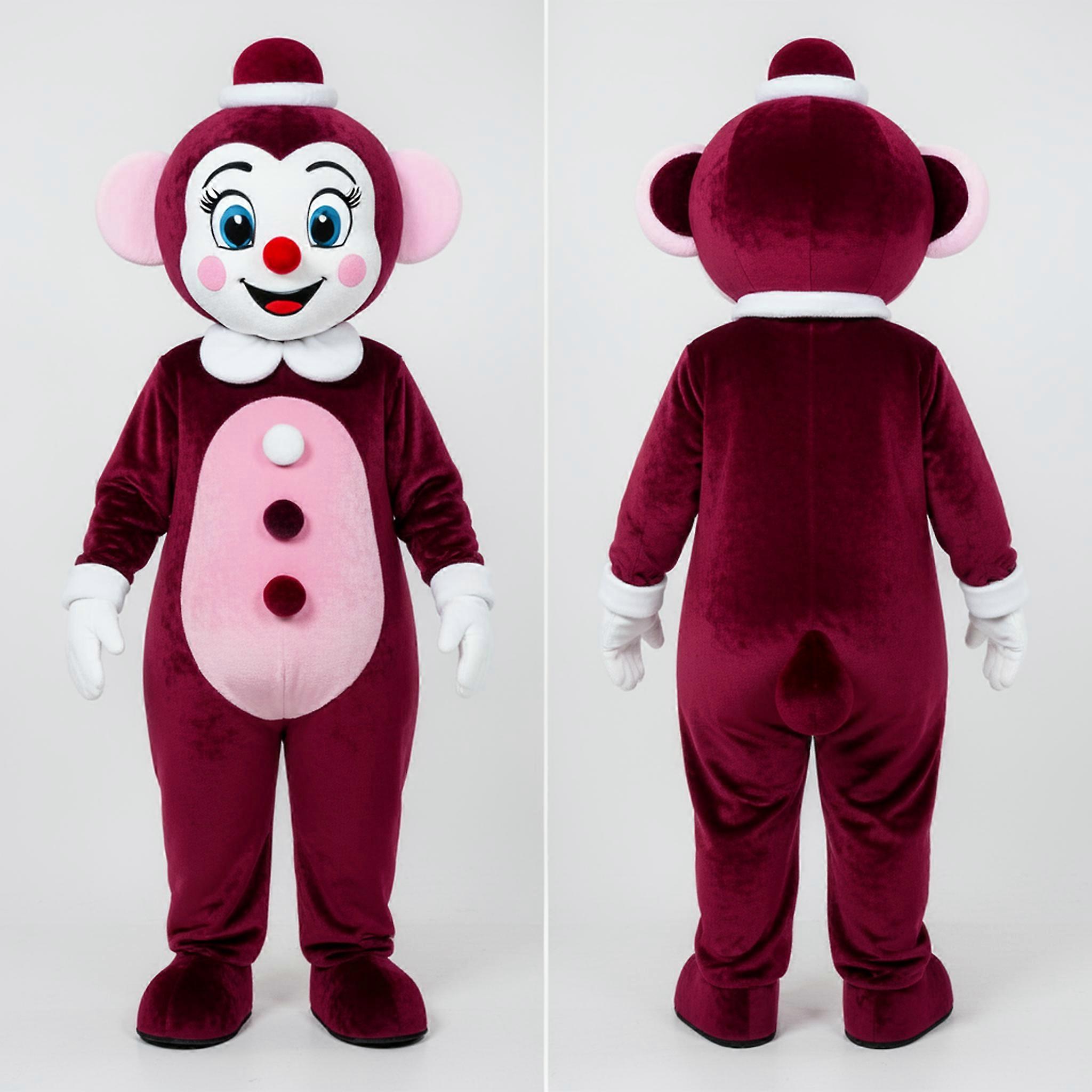 MASTICOT Maroon Cartoon Mime Mascot