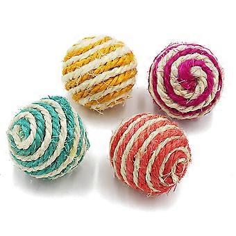 Balle à griffer en sisal pour chat, lot de 5, couleurs assorties, jouet pour chatons