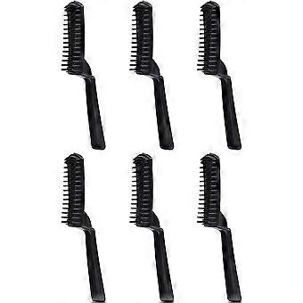 Set of 6 hair coloring brushes - Dye applicator - Angled comb and brush, black 14.53.5cm