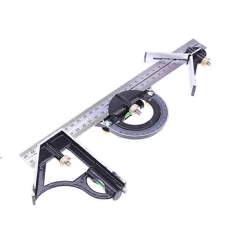 Adjustable Combination Angle Right Protractor Square Set,Adjustable Sliding Combination Square Ruler & Protractor Level Measure Measuring (1pc, black)