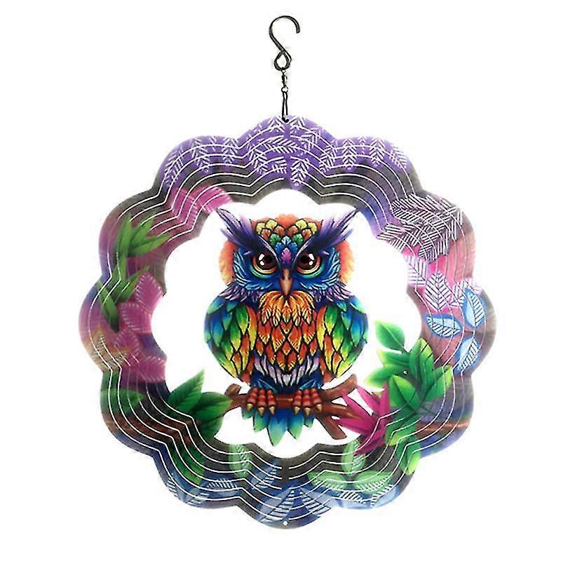 3D Electroplated Owl Wind Spinner
