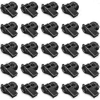 24 Pack Thickened Plastic Whistle with Lanyard Loud Sound for Sports Coaches Referees Officials