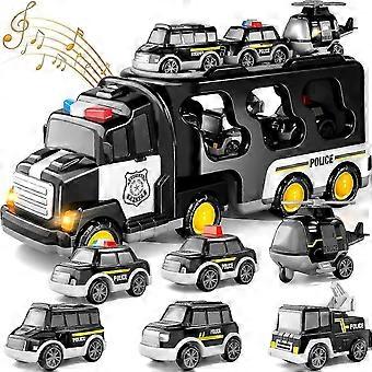 Camion giocattolo a frizione 7 in 1, camion dei pompieri, camion da costruzione, camion della polizia per bambini piccoli, regali di compleanno per bambini - Nuovo 9-15