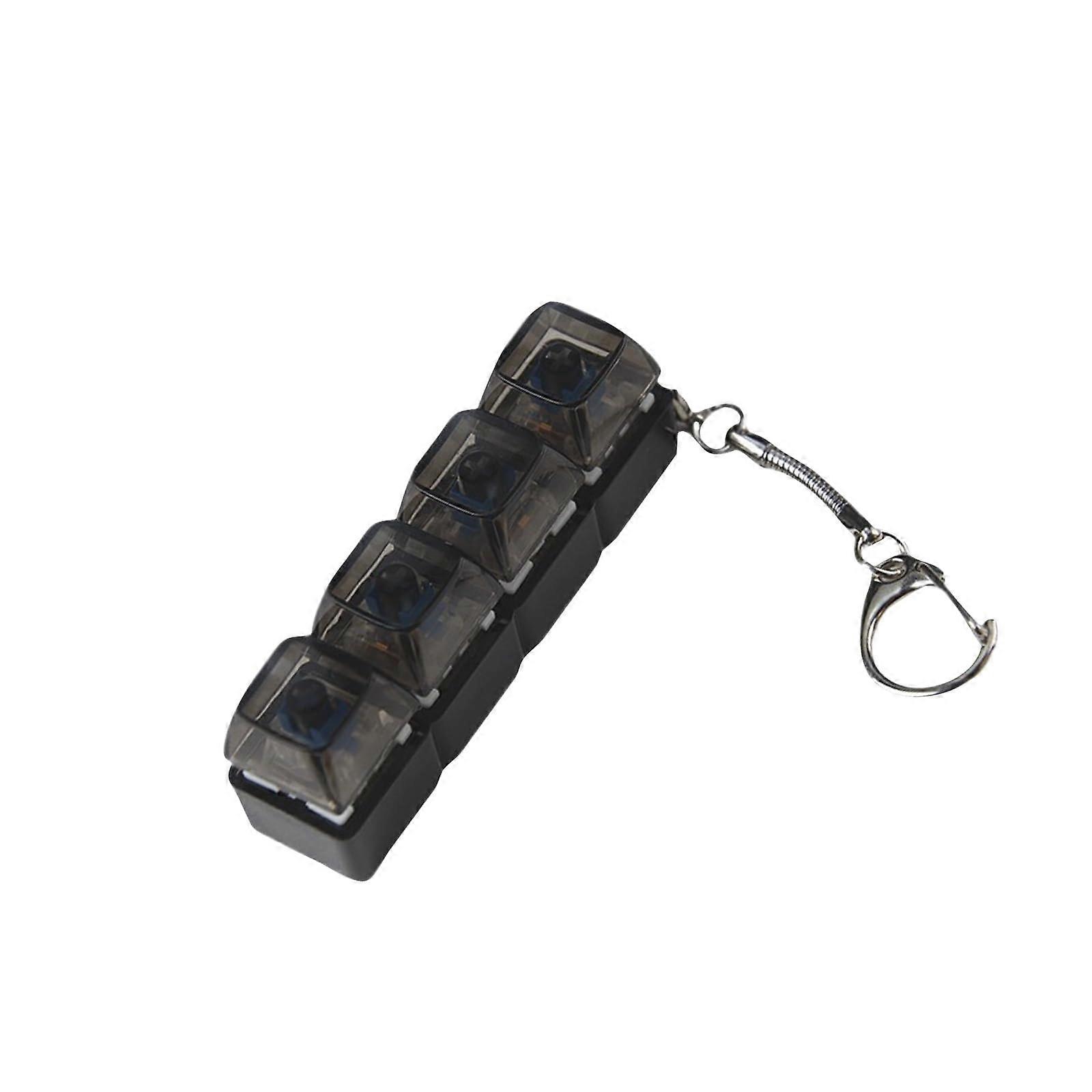 Mechanical Keyboard Switch Tester 4Key Black LED Version Keychain Sampler for Easy Visibility Check