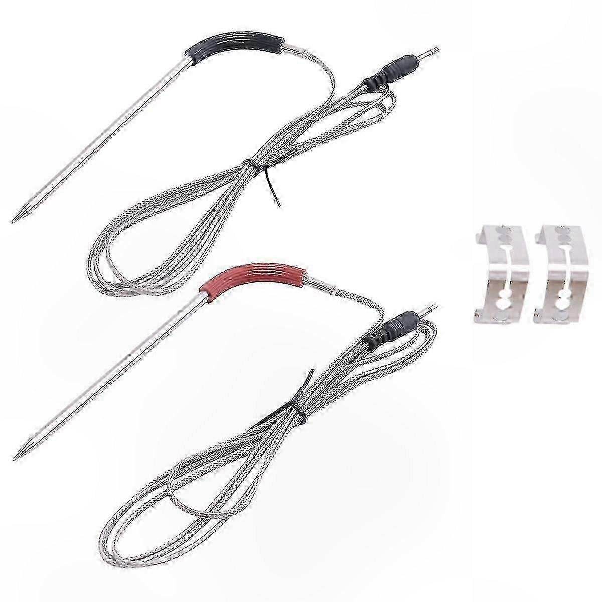 Replacement Meat Probe Set for Grills and Smokers, Temperature Sensor with Clip Accessory