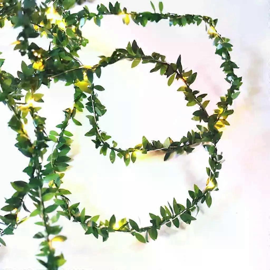 Warm White, Bendable, Timer-Equipped Artificial Green Garland