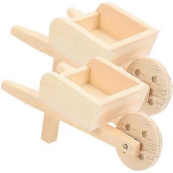 Doll House Wheelbarrows Mini Wooden Models for Decoration 8Pcs_HP