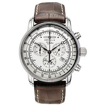 100 years Quartz Analog Man Watch with Cowskin Bracelet 7680-1