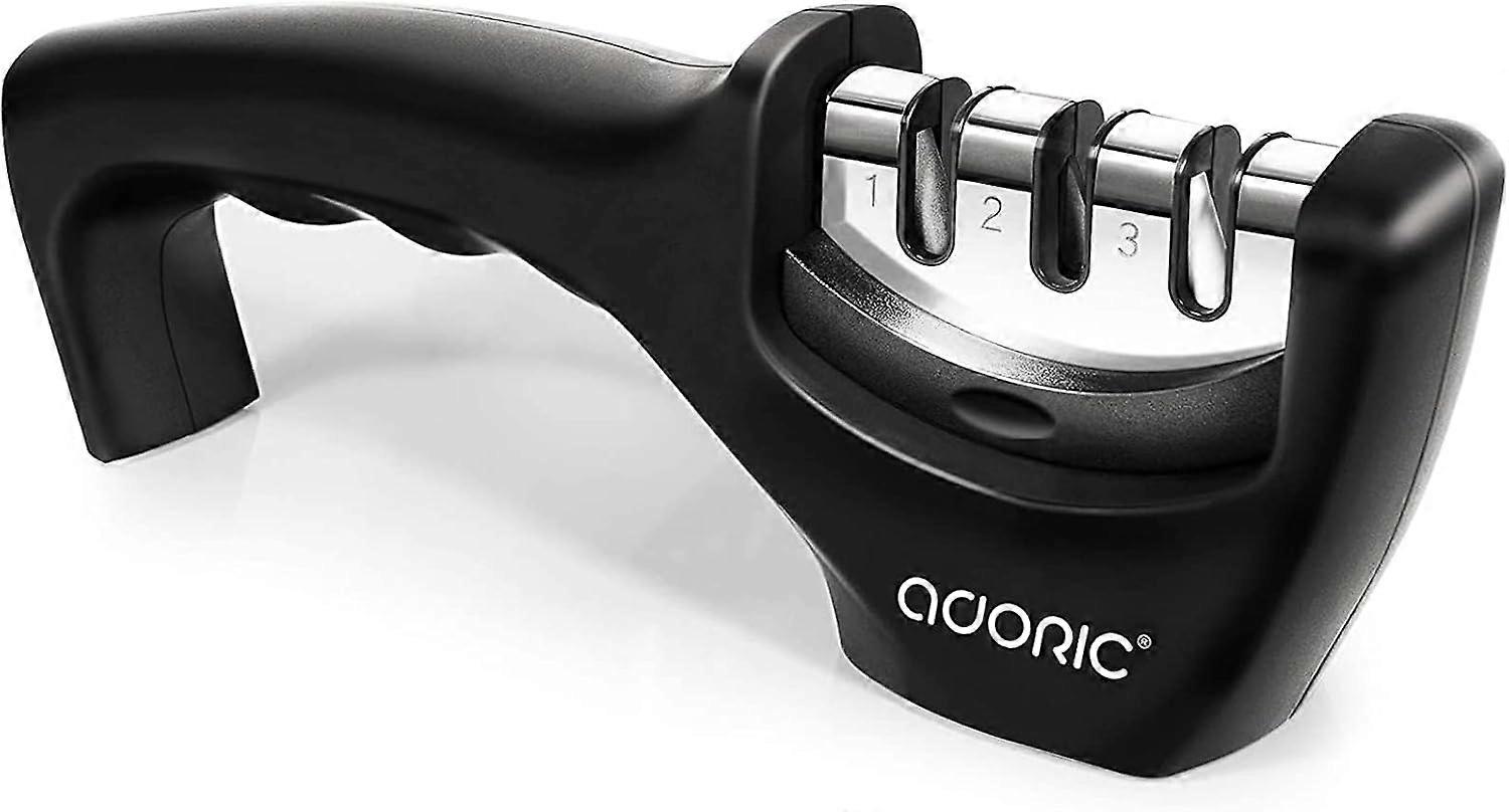 Manual knife sharpener, 3-level knife sharpener for coarse sharpening