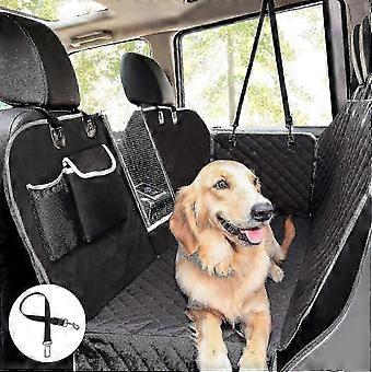Waterproof Dog Rear Seat Cover, 4-Layer Stain Resistant Pet Car Protector with Viewing Window, Compatible with Cars and SUVs, Includes Dog Car Belt, E