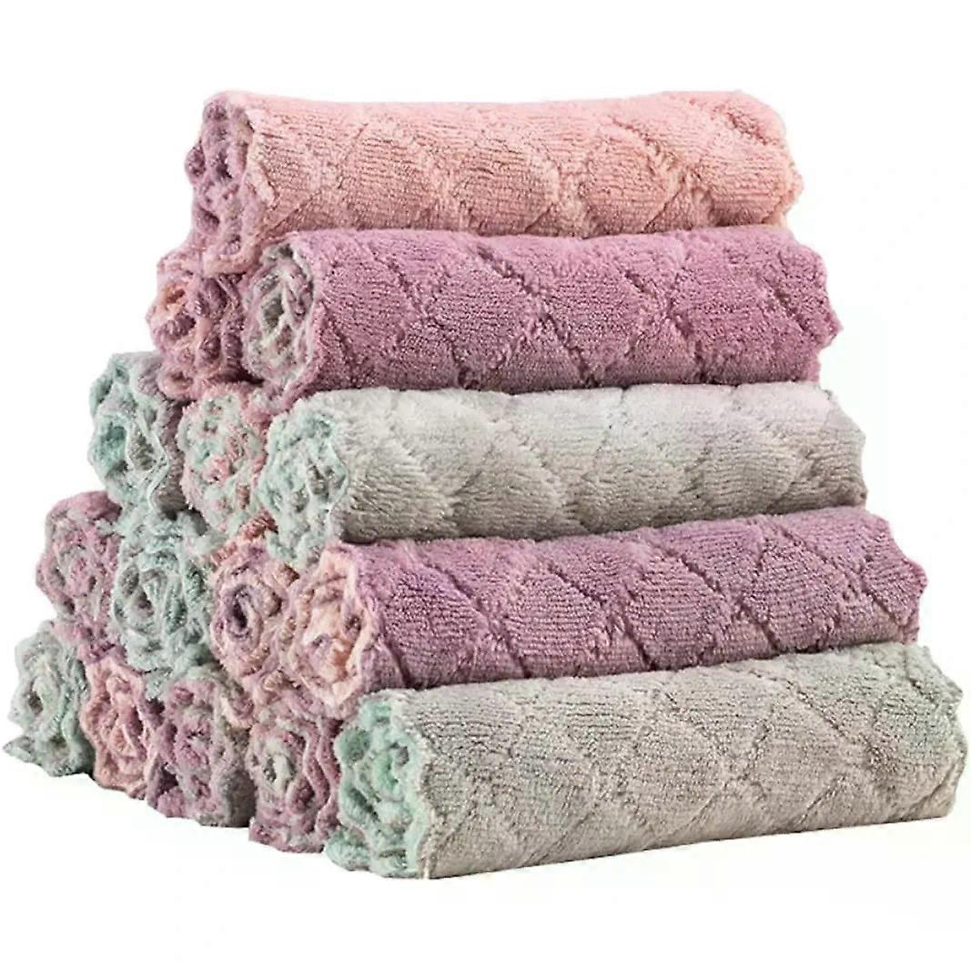 Water Absorption Dish Cloth 10pcs Dacron Kitchen Duster Cloth