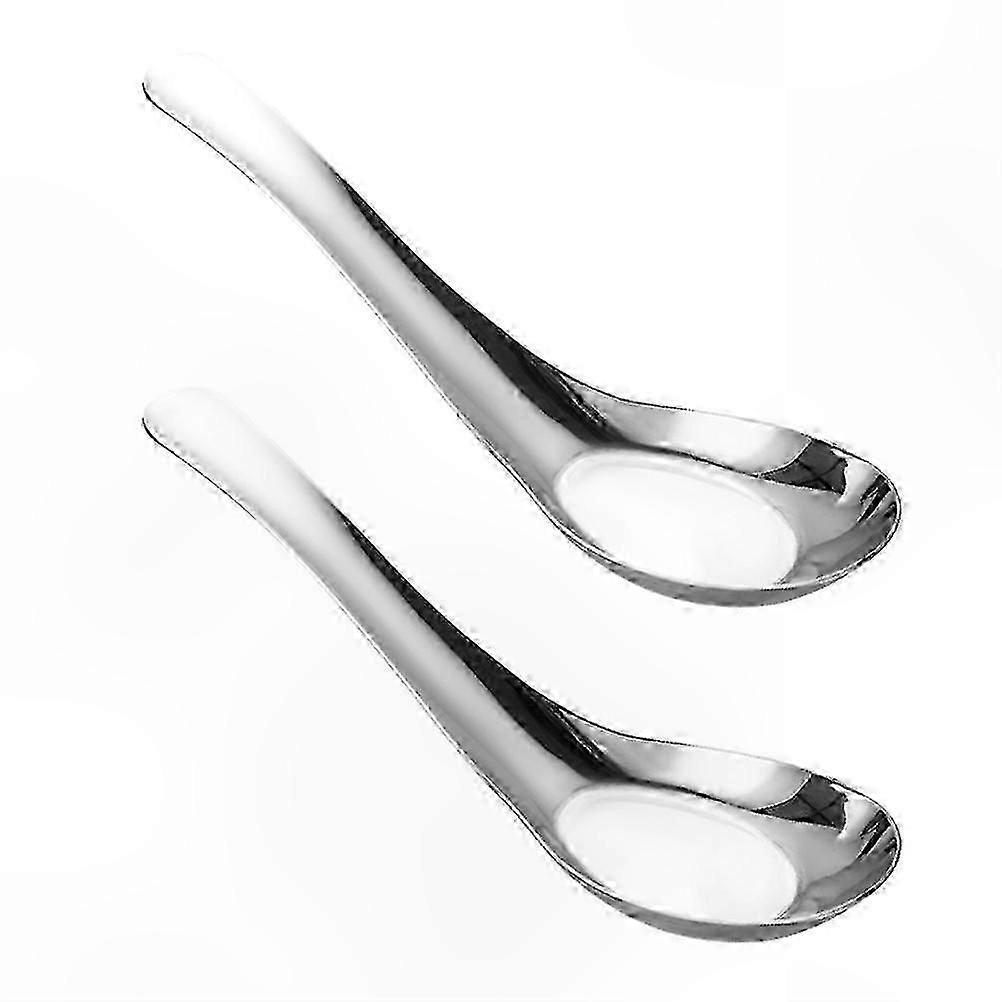 2-Pack Durable Flatware Soup Spoons for Dining and Cereal Use Stainless Steel Tableware Essentials
