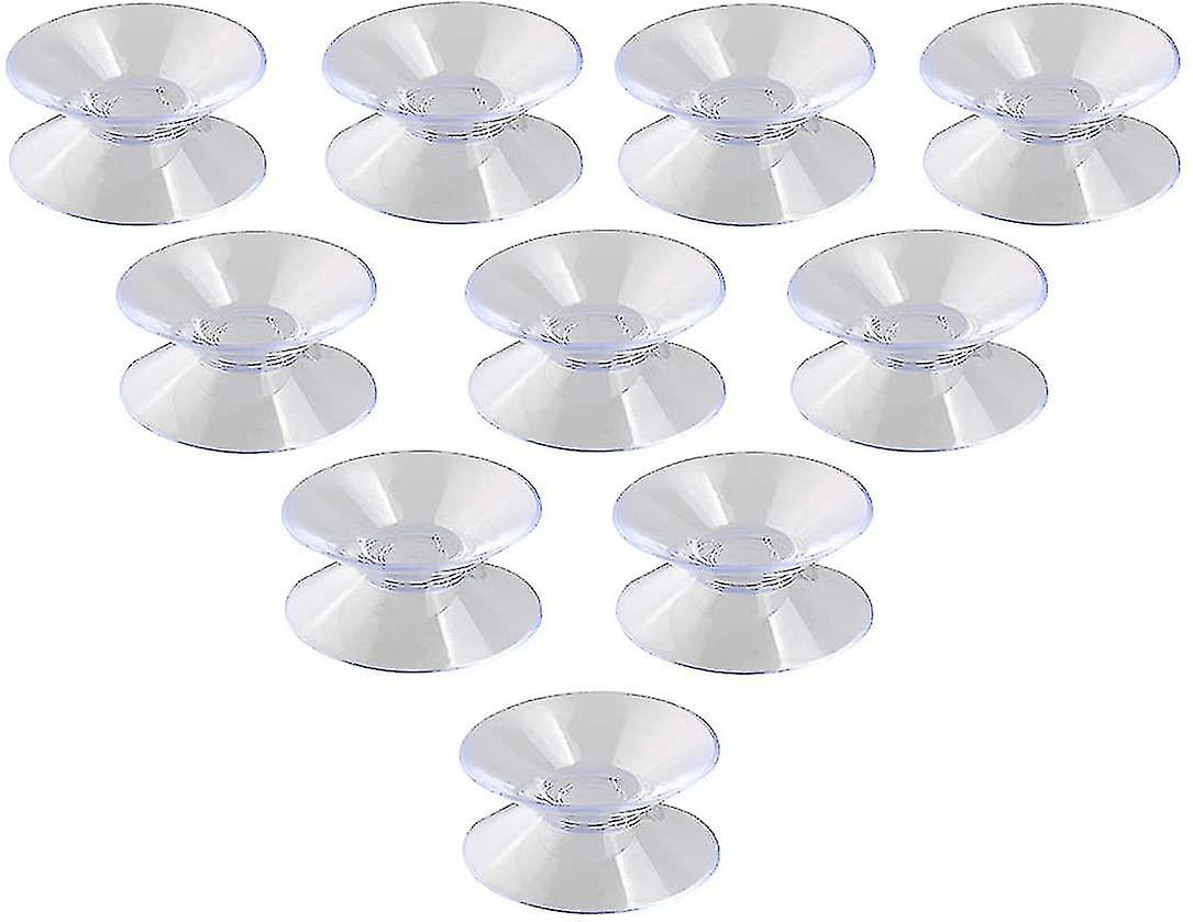 Set Of 10 Double Sided Pvc Suction Cups For Glass And Plastic 30 Mm
