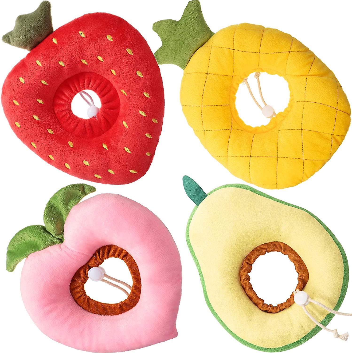 4 Pieces Adjustable Recovery Collar Protective Cat Neck Cone Cat Elizabeth Padded E-Collar Anti-bite Lick Dog Collar with Smooth Texture for Kitten an