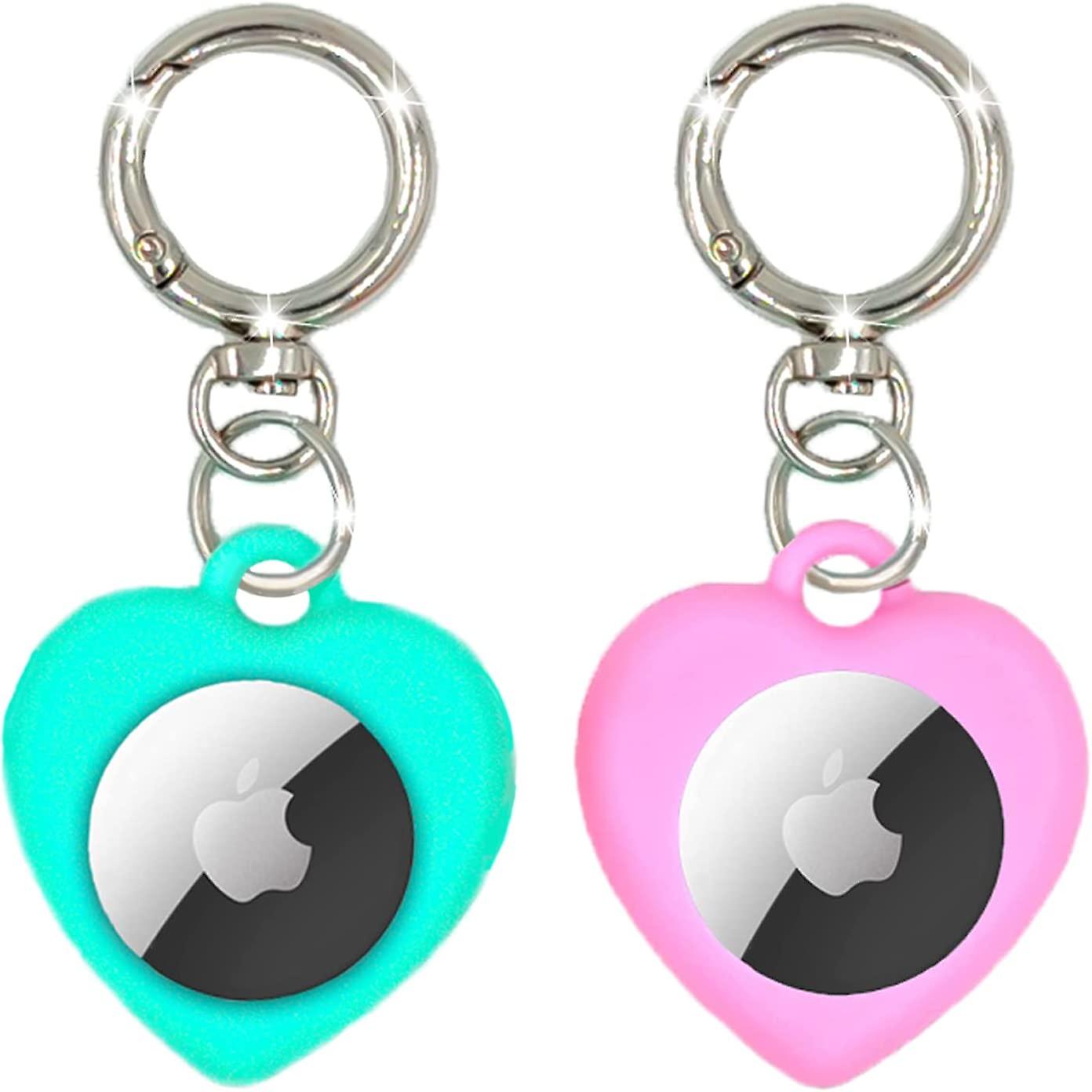 [2 PCS] Airtag Case for Apple AirTag,  Keychain AirTags Case with Anti-Lost Key Ring, Protective AirTag Holder Case Cover, Finder Items for Pets, Keys