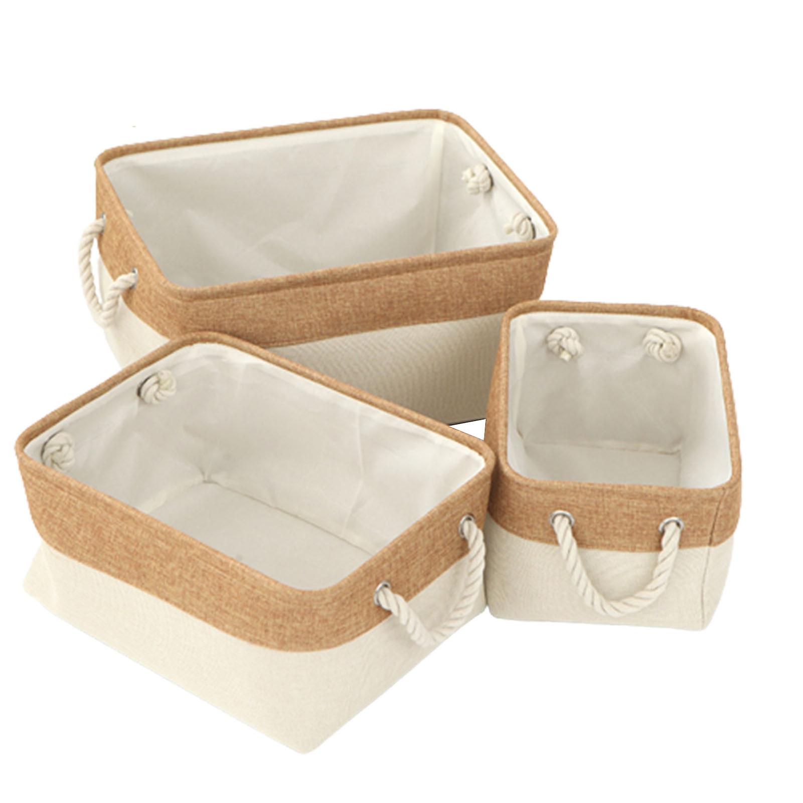 3pcs Foldable Clothes Storage Bins Heavy Duty Clothes Containers
