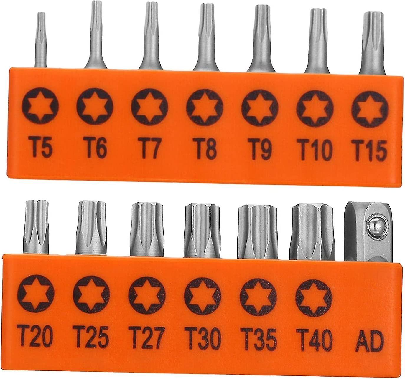 14 Piece T5 T40 Star Bits Tri Wing Steel Security Hex Bit Set Screwdriver