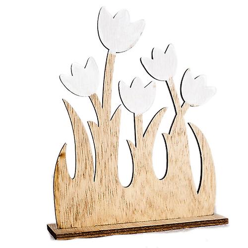 2 Pcs Easter Home Creative Wooden Simple Flower Decoration Ornaments