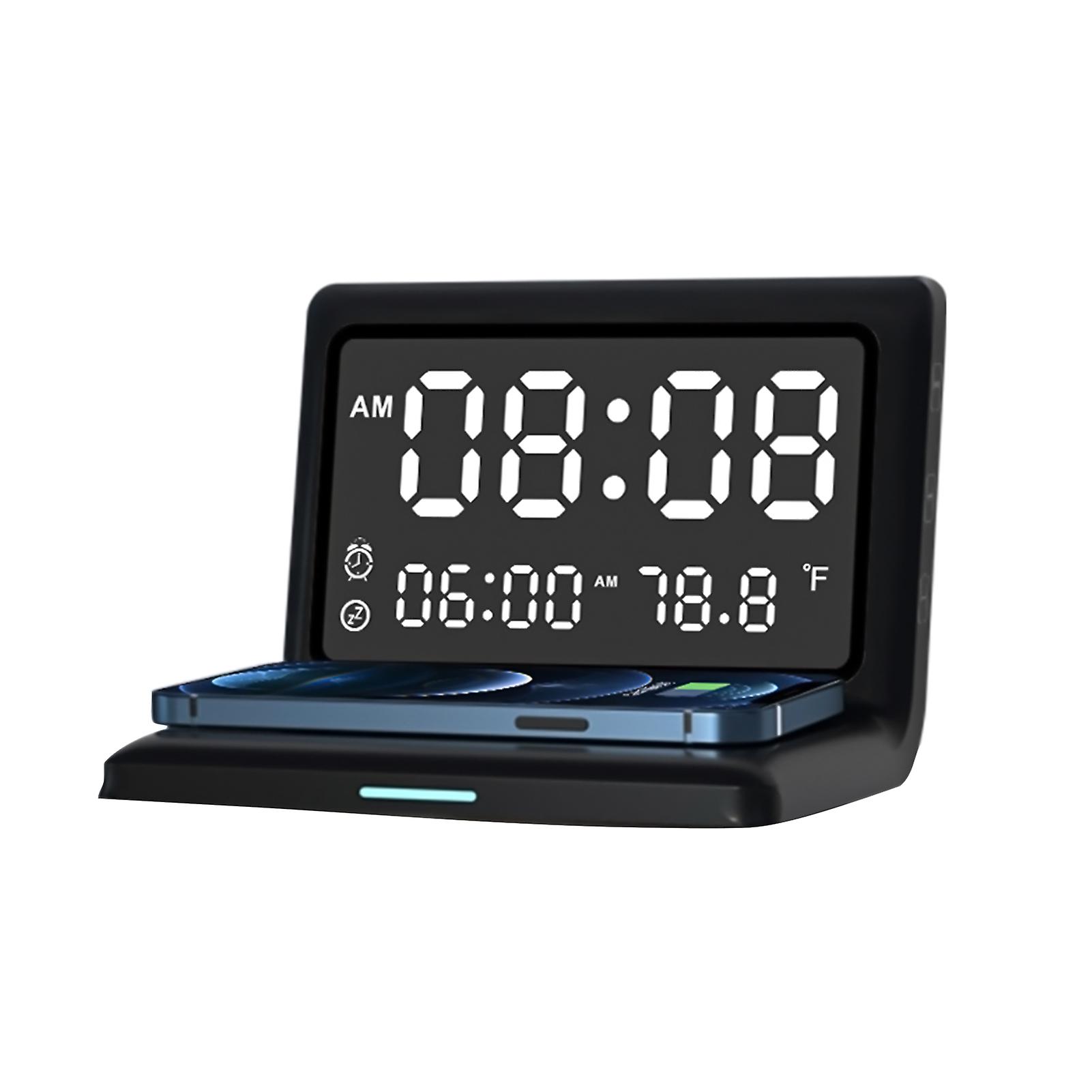 Multifunctional Digital Mirror Clock 15w Wireless Charging Alarm Clock