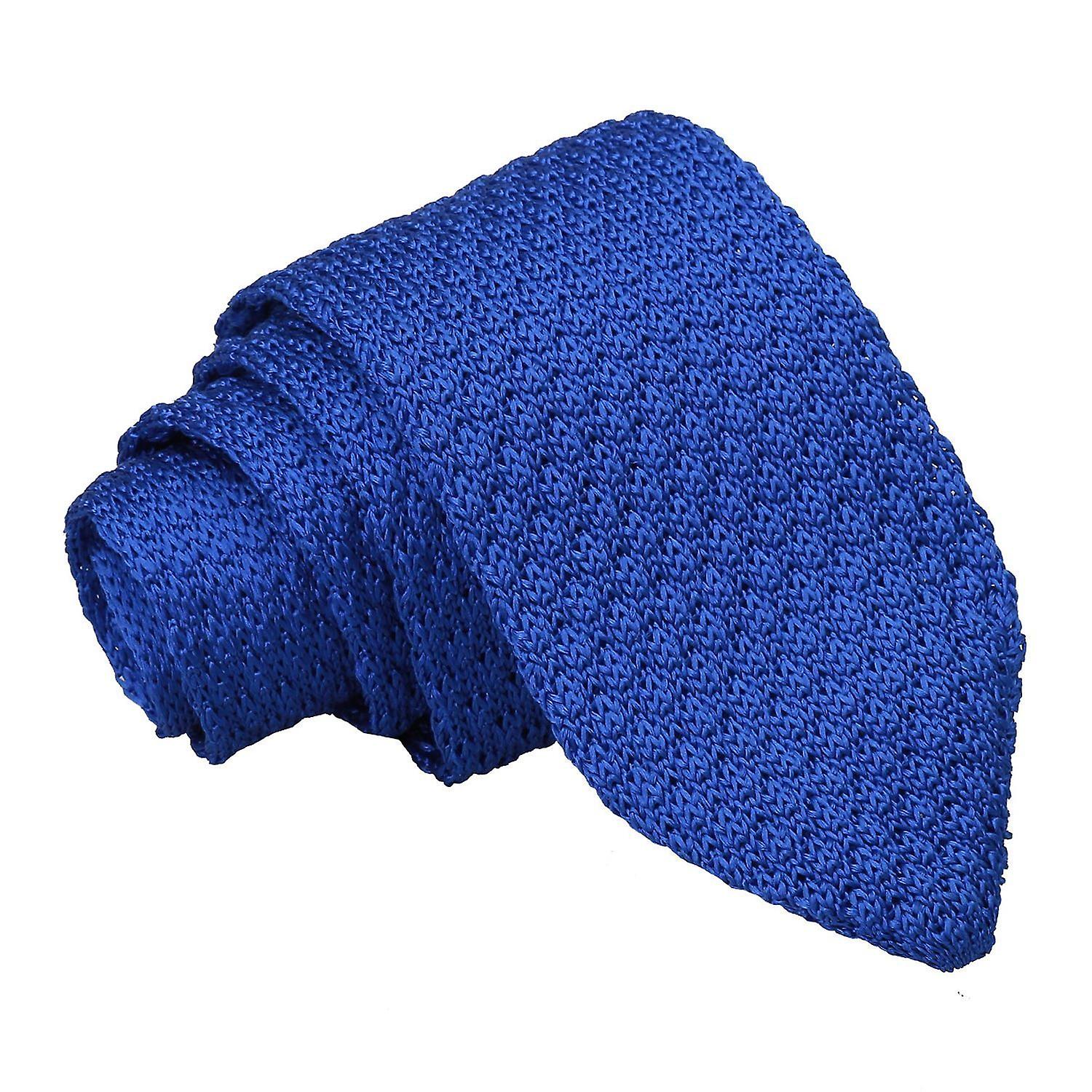 Royal Blue Knitted Silk Slim Tie