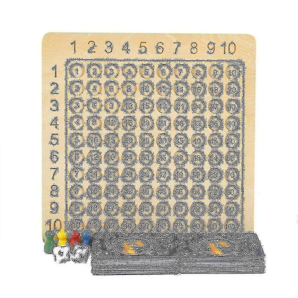 Multiplication Board Game Mathematical Counting Table Game With Dice & Flash Card Early Education Toy Gifts