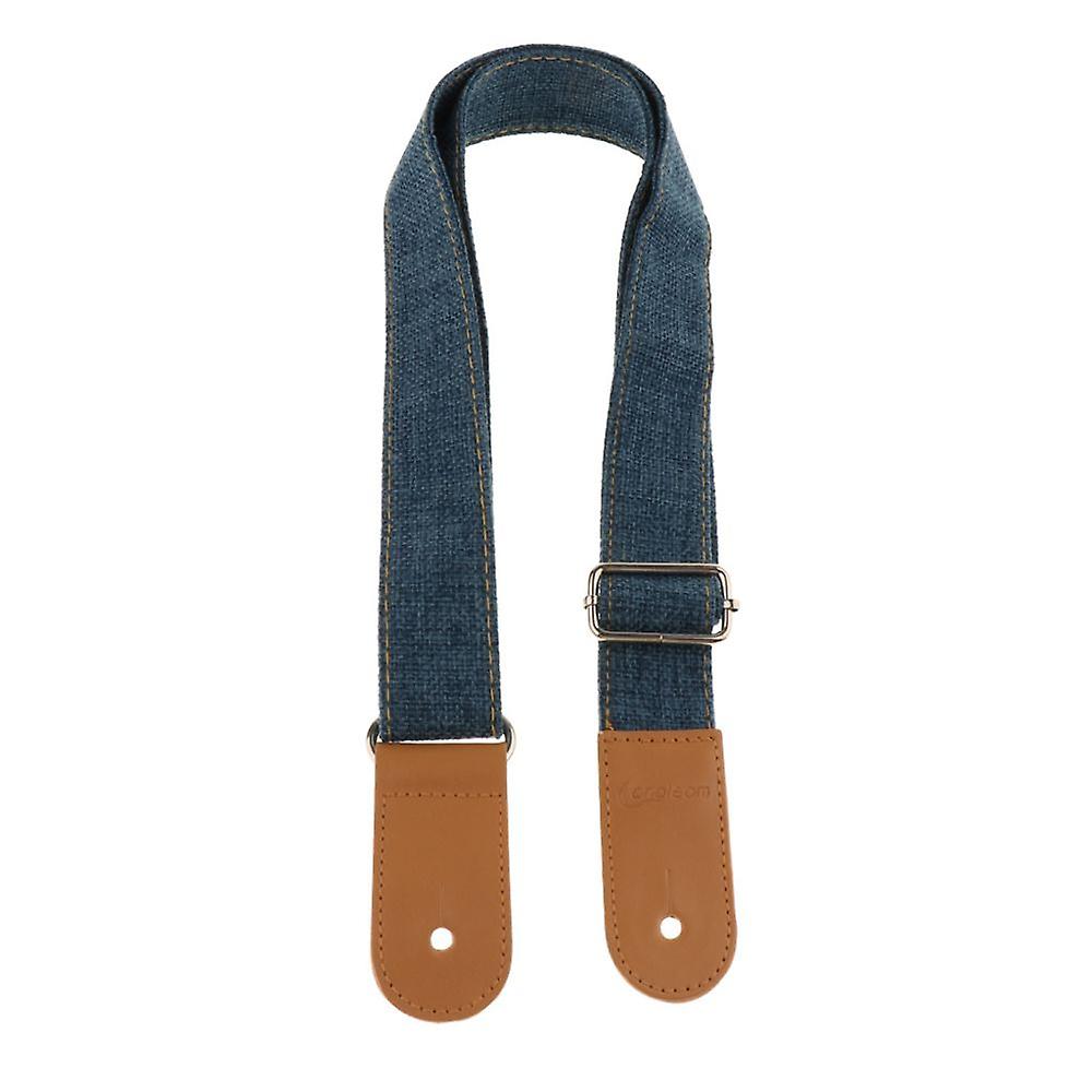 Belt With Ukulele Strap And Pu Leather Tips For 4 String Ukuele Guitar Blue