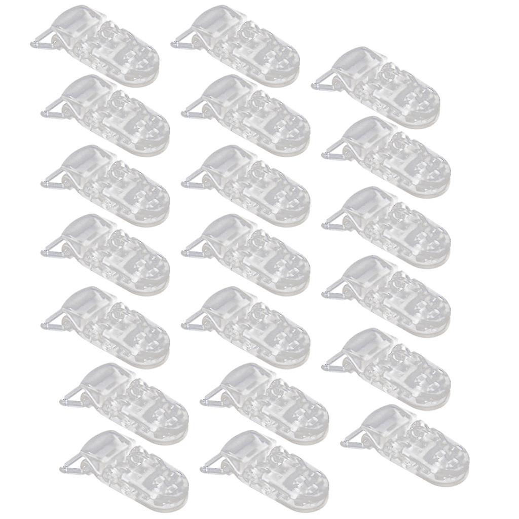 20pcs Clear Plastic Bib Soother Pacifier Clips Suspender Dummy Holders