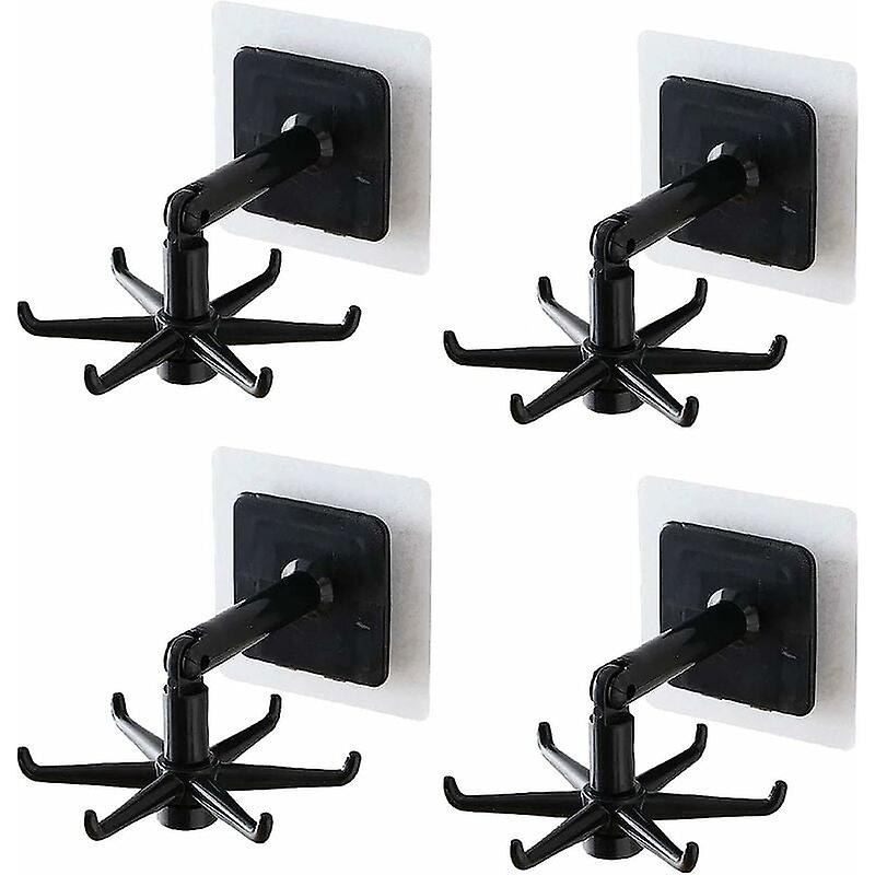 Utensil Rack Wall Mounted Rotating Hook with 360 Turns for Kitchen Shelf Support, Kitchen Storage Hook, Spoon Rack, Kitchen Accessories (4PC)