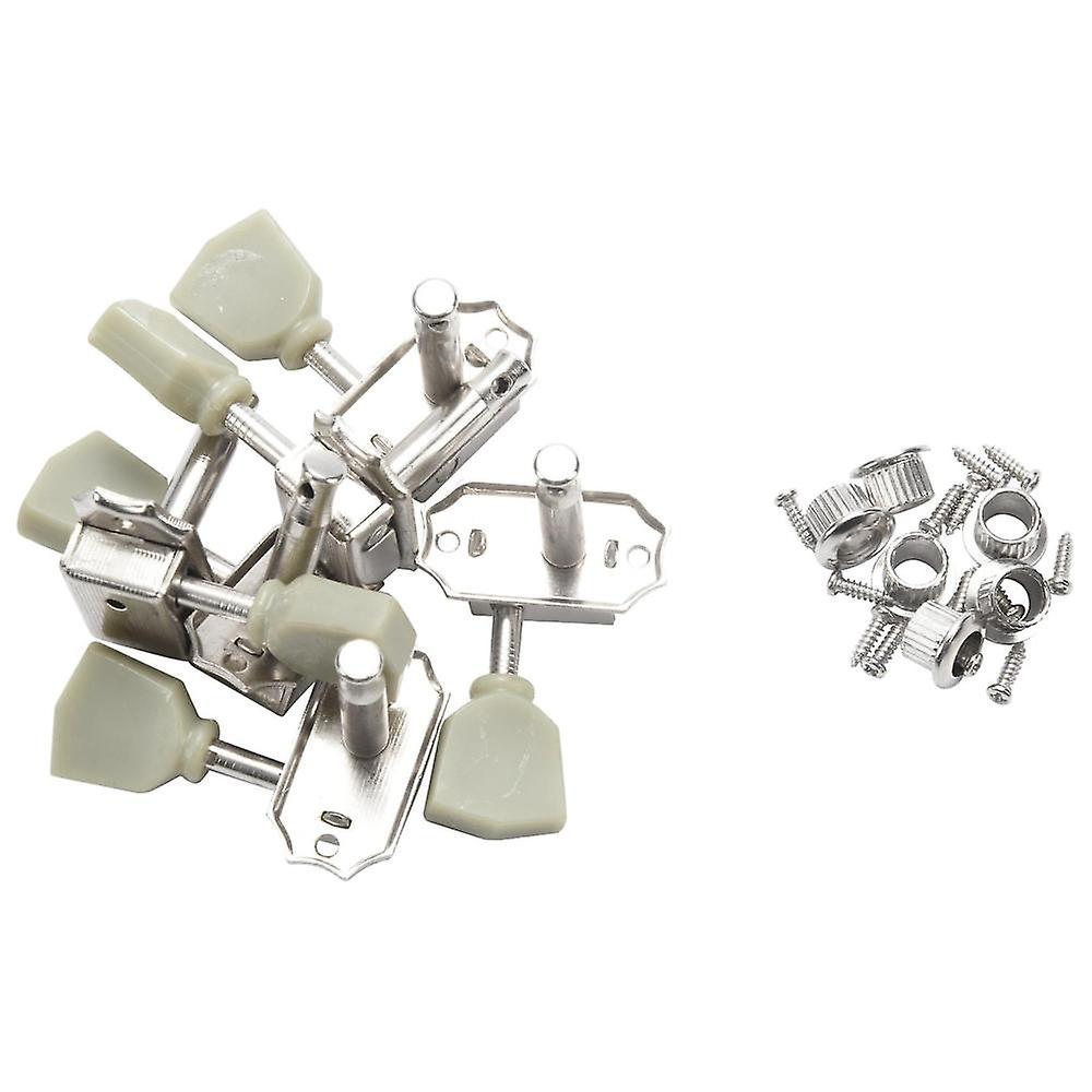 A Set 6 Pcs Jade Green Retro Trapezoid Button Locked String Tuning Pegs Key Tuner Machine Head For