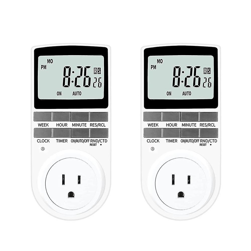 7- Weekly Digital Plug Timer Outlet, Programmable Countdown Timer Switch With 20 On/off Programs(12