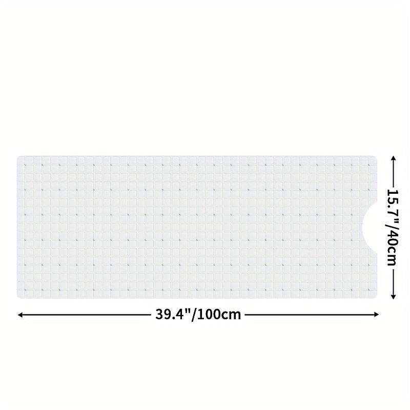 1pc Extra Long Bathtub Mats Non-slip Shower Mat With Suction Cups And Drain Holes Machine Washable Bathroom Mat 157 X 394 Bathroom Accessories
