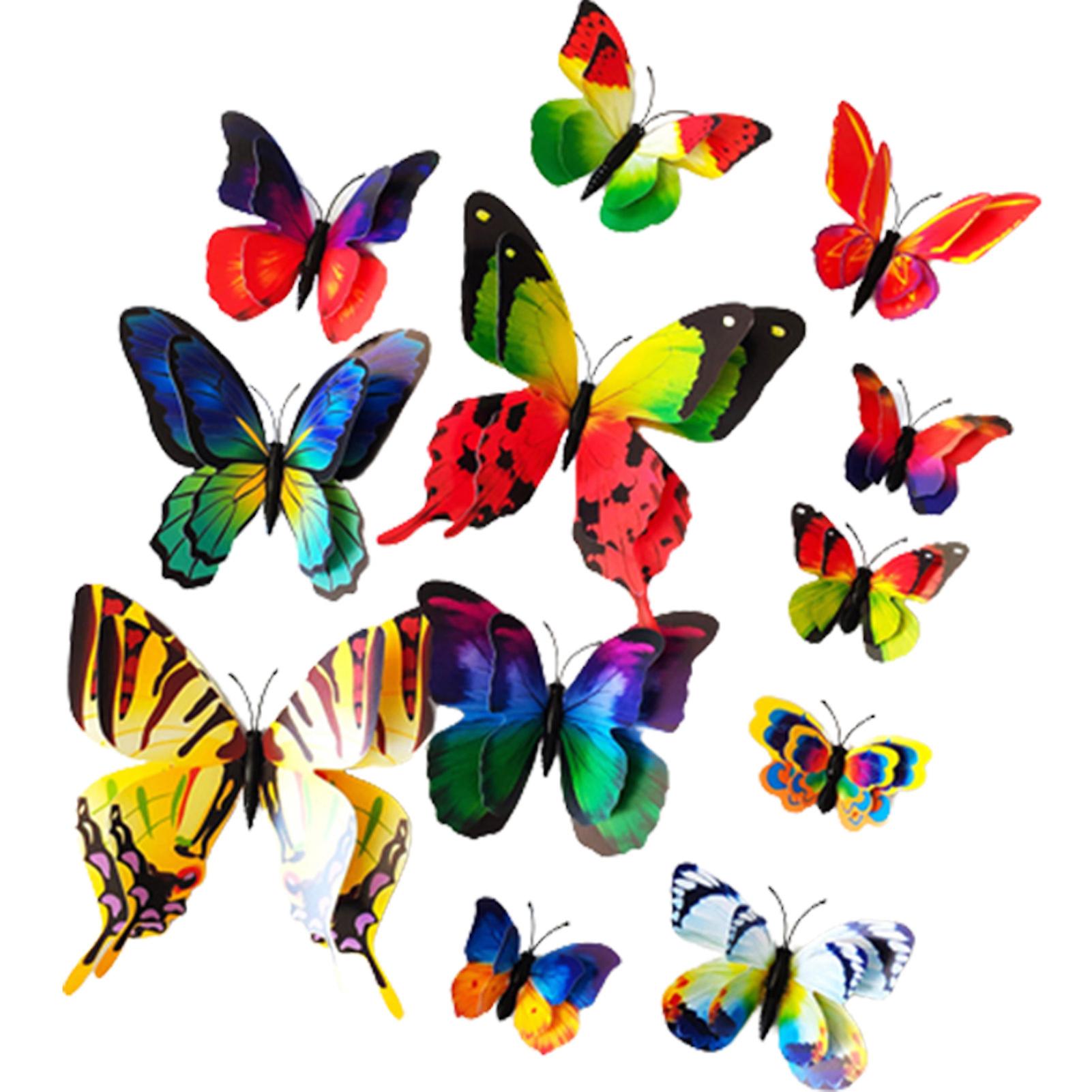 Double Layer Butterfly Sticker Diy Home Decoration Stickers For Fridges Furniture Mirrors Wedding