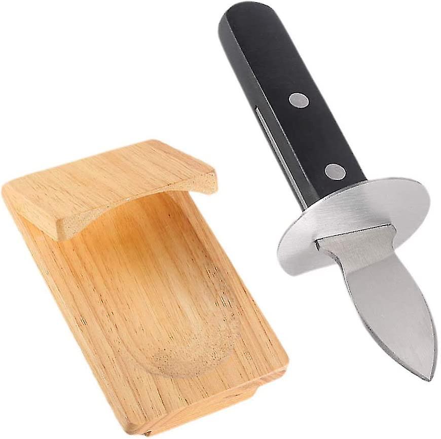 Packung mit 2 Austernmessern mit Handschutzbrett Austernbrecher Austernschälschale