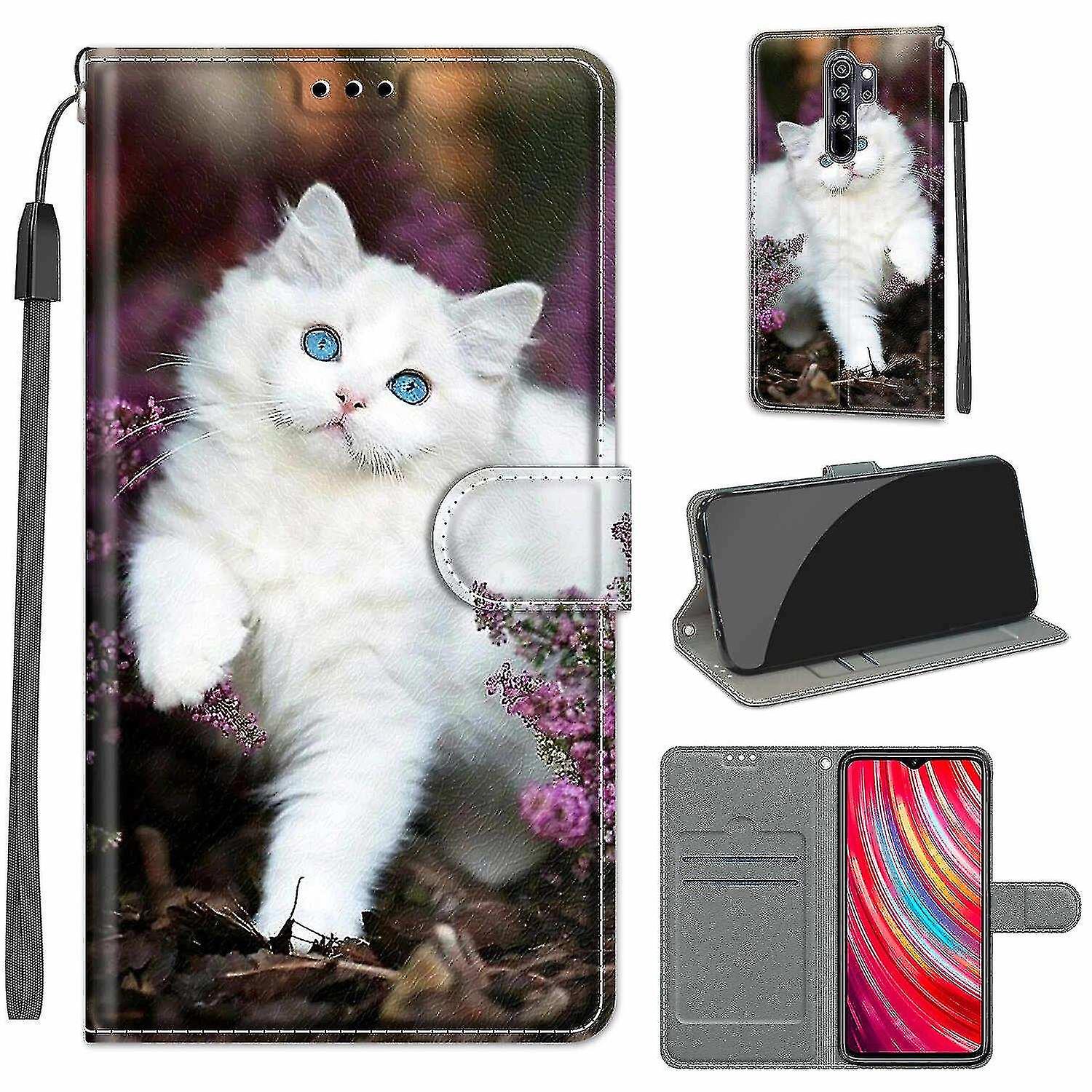 Compatible With Xiaomi Redmi Note 8 Pro White Cat Mobile Case