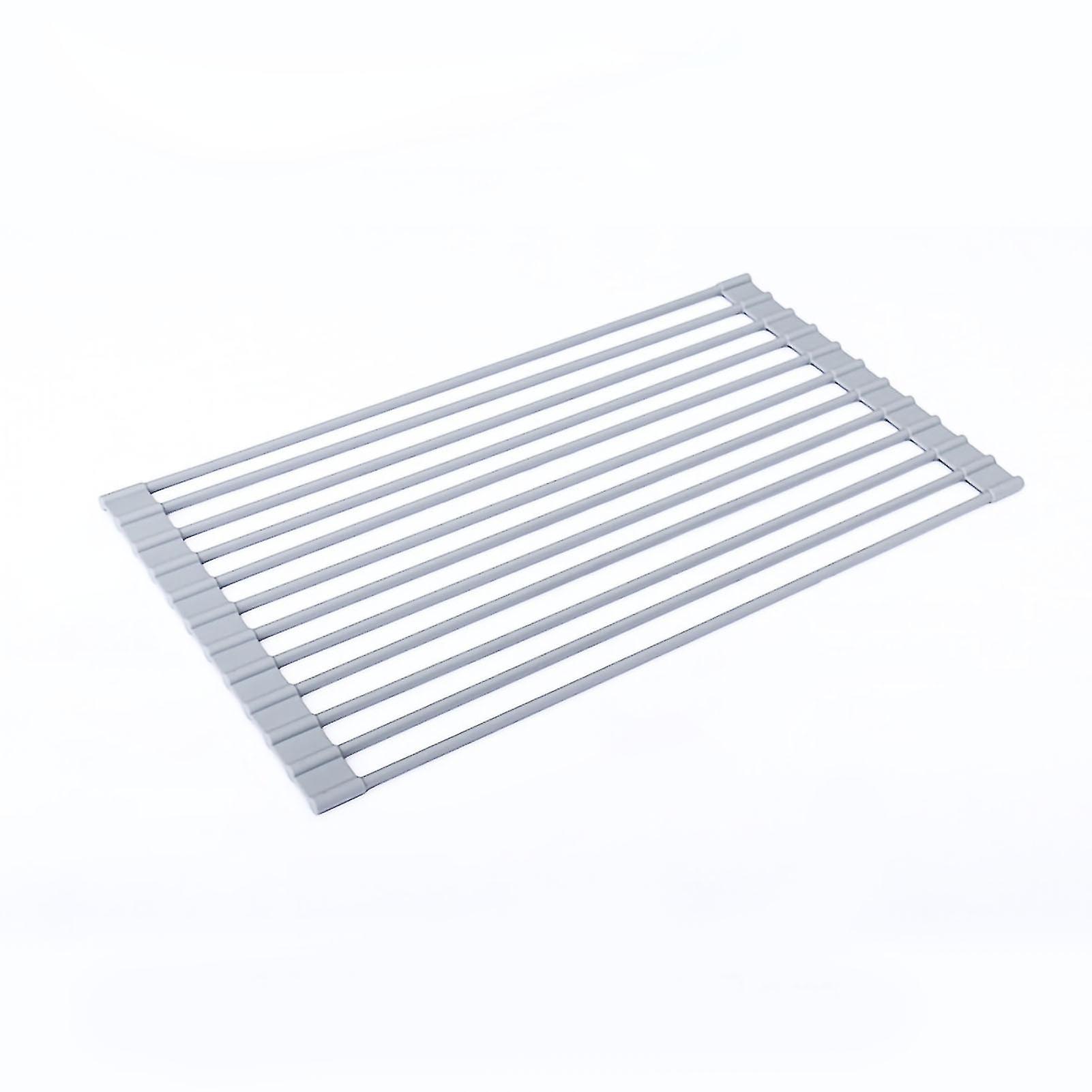 Foldable design, rust-proof, non-slip, sturdy metal sink dish rack