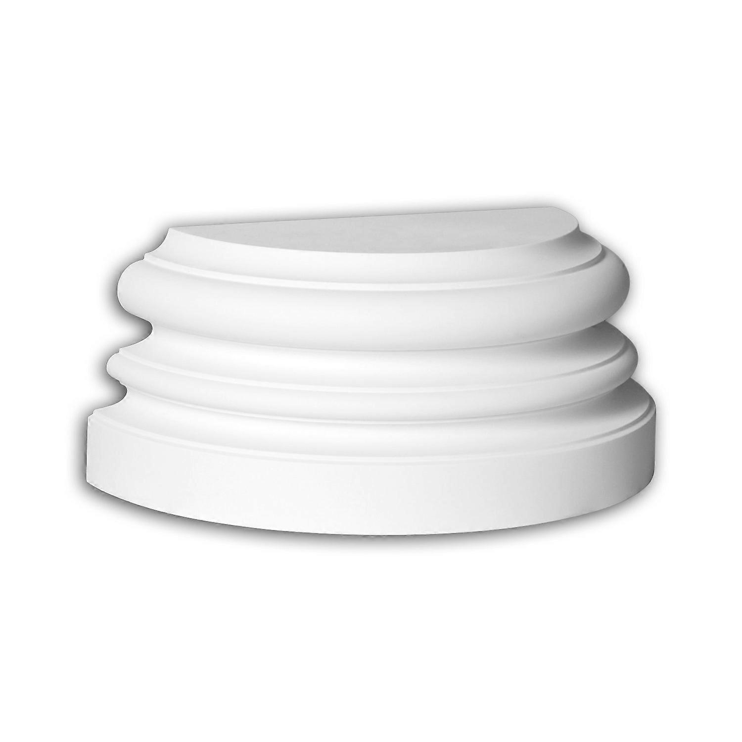 Profhome Decor 1 x Half column base 447201 Profhome white Rigid polyurethane foam pre-primed lightweight, sturdy, dimensio