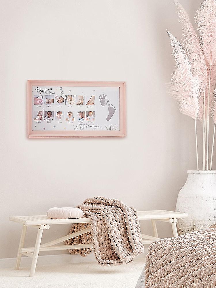 Moldura para Bebê do Primeiro Ano com Impressão de Mão e Pé em Argila Kit