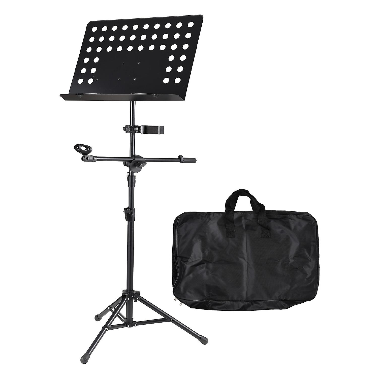3-in-1 Professional Portable Sheet Music Stand Detachable Microphone Stand Phone Holder Music Stand