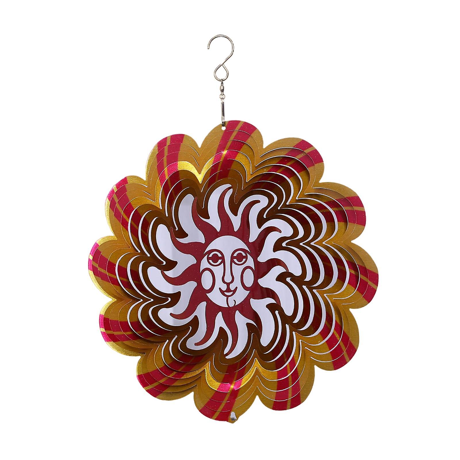 Wind Spinners with Stable Stake Garden Spinner Reflective Painting Style1