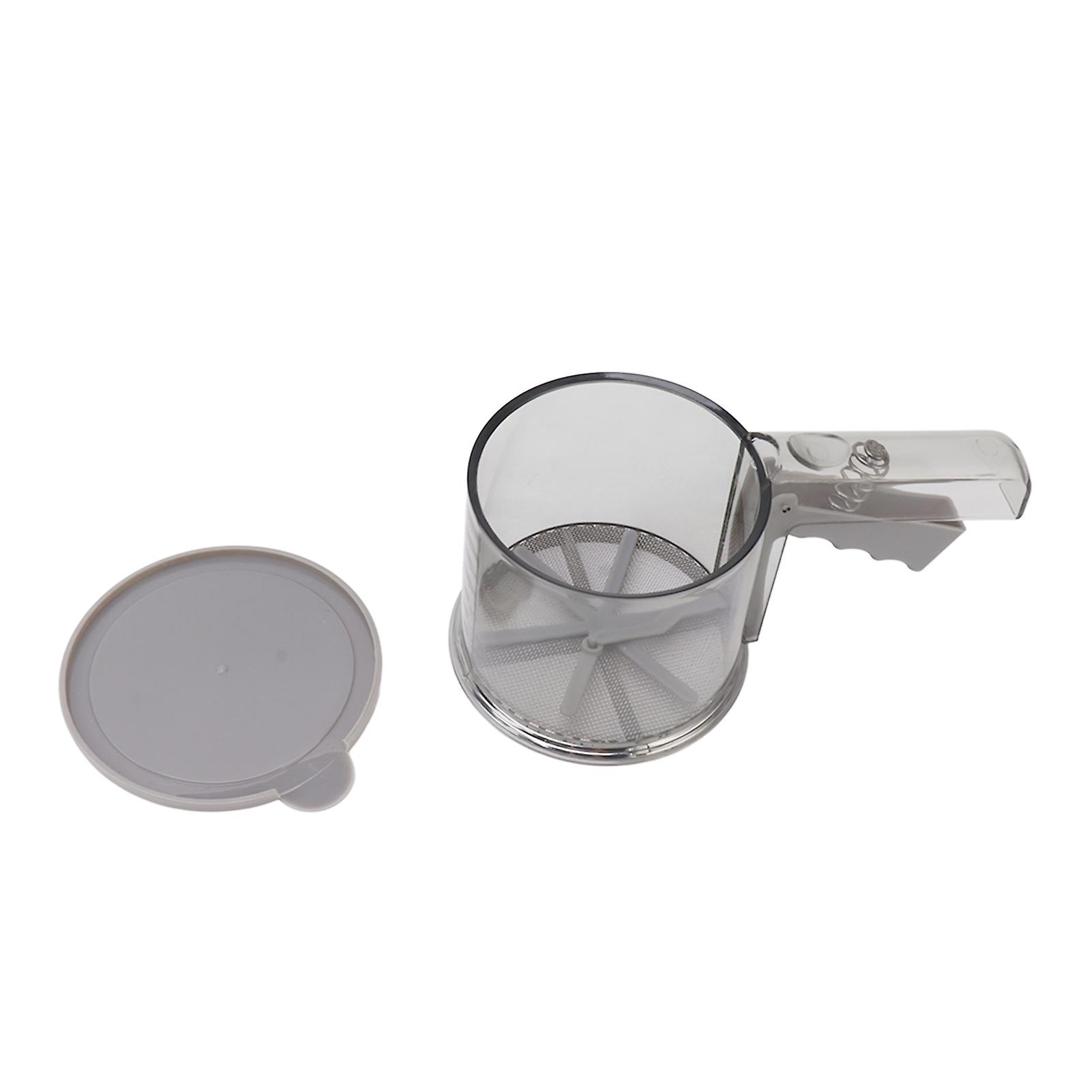 One-Hand Operated Transparent PP Flour Sifter for Baking