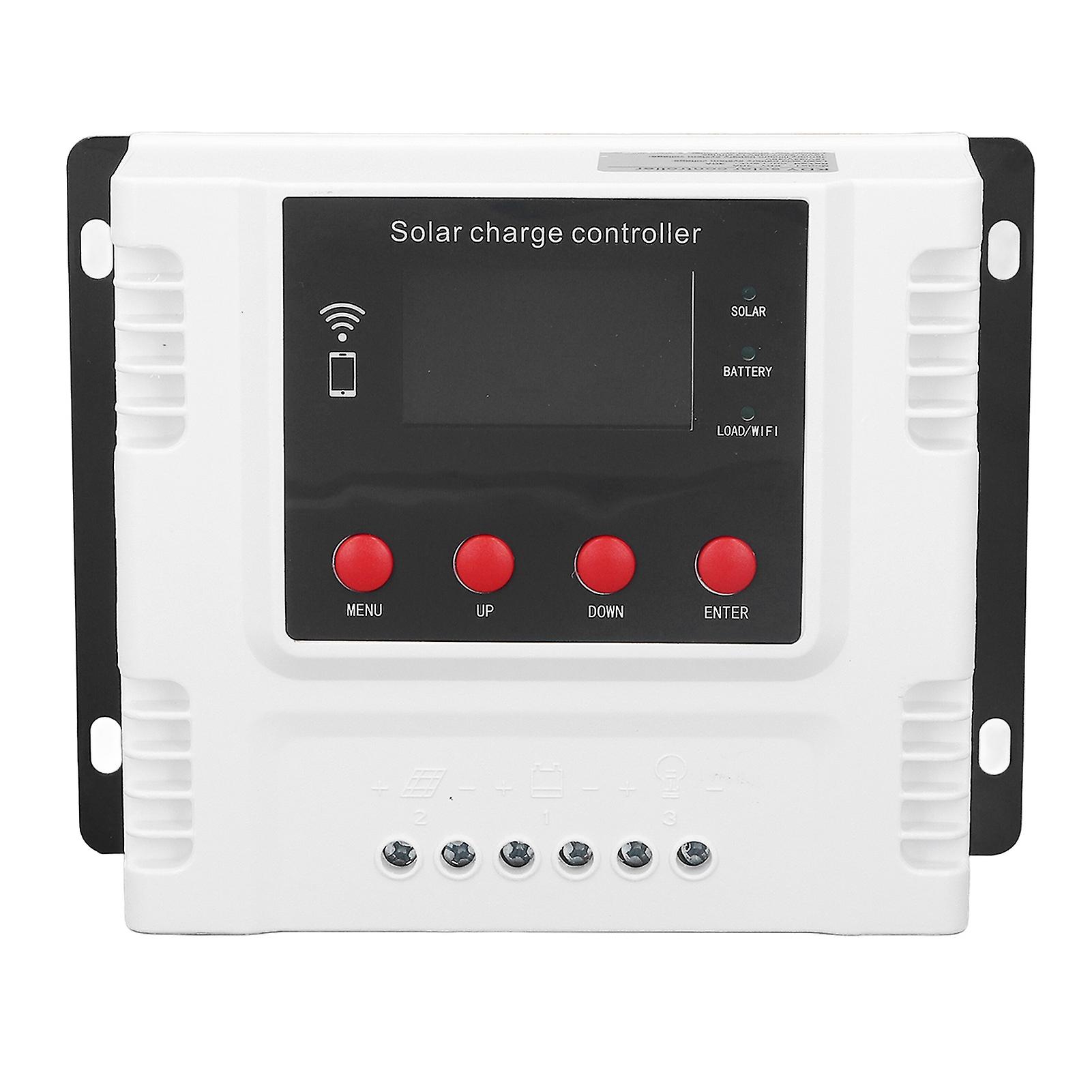 30A Solar Charge Controller APP Function 12V 24V 48V Self Adaption Solar Panel Battery Regulator for Home