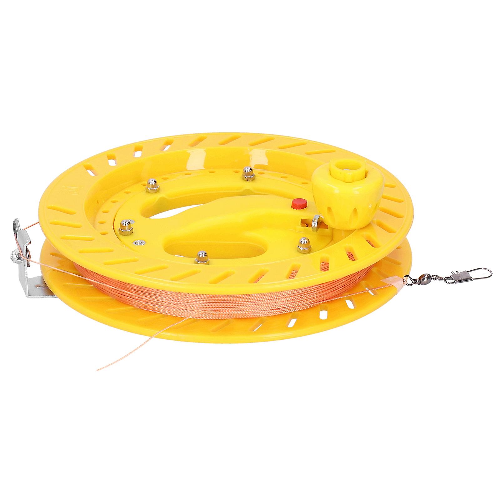 Kite Reelwith Line ABS Outdoor Kite Line String Winder Grip Wheel Flying Tools 20cm Wheel with 200M Line(20cm Yellow Wheel 200m Wire )