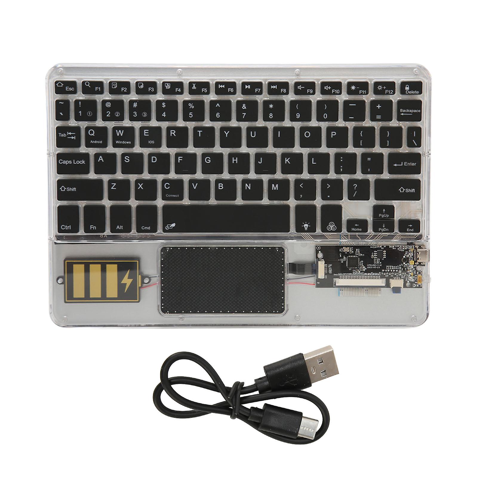Wireless Bluetooth Keyboard Acrylic Design Ergonomic Multi-Device for Windows iOS Android